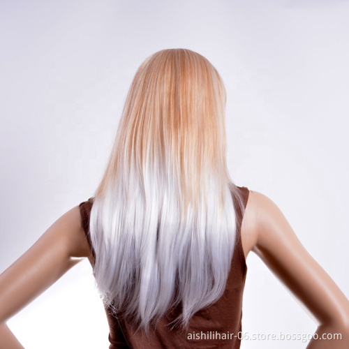 Aishili lolita synthetic hair long straight ombre color wigs synthetic hair wig for women